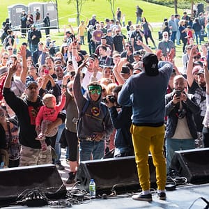 Headliner, Madchild performing on stage